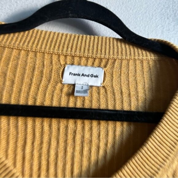 Frank & Oak Cotton Yellow Ribbed Relaxed Sweater - Picture 4 of 9